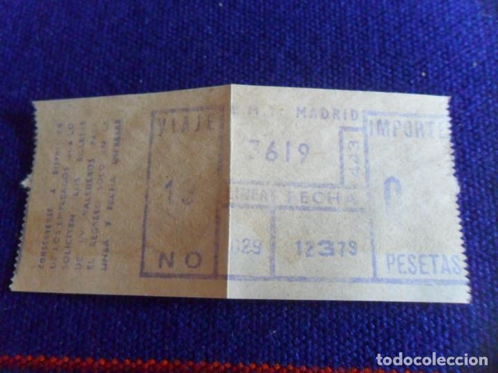 Sammeln von Fahrkarten: BILLETE TICKET EMT EMPRESA MUNICIPAL DE TRANSPORTES DE MADRID 12 MARZO 1979. RARO.