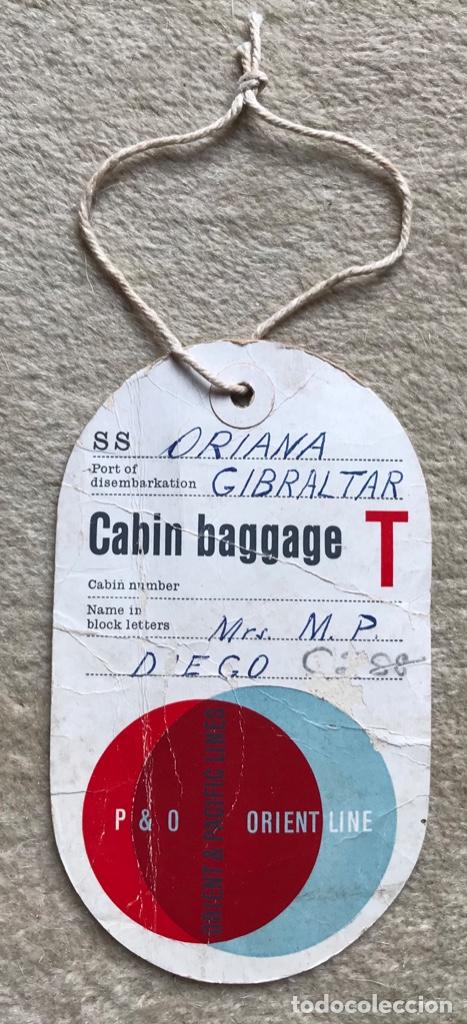 Coleccionismo Billetes de transporte: Tarjeta de embarque del buque Oriana - Naviera Orient & Pacific Lines - Puerto de Gibraltar