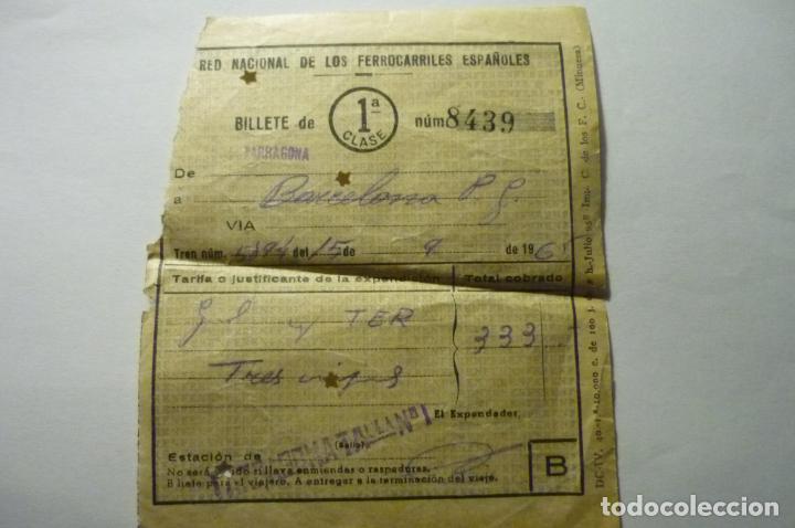 Sammeln von Fahrkarten: billete renfe 1965 tarragona-barcelona