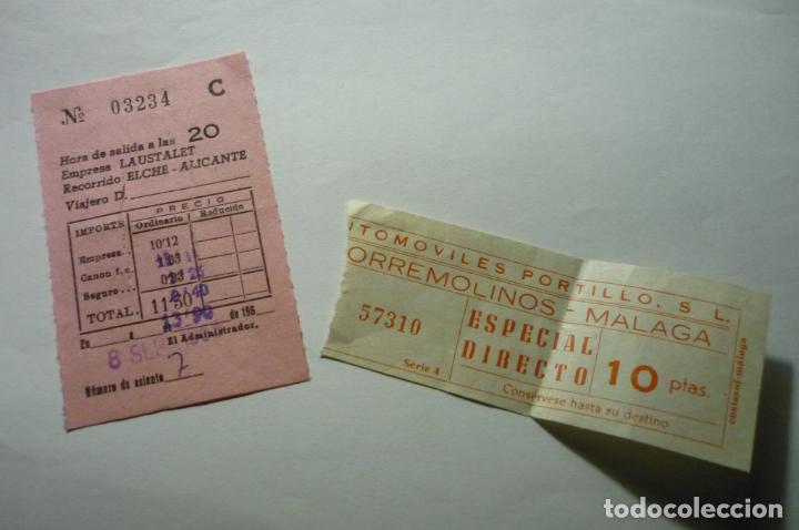 Sammeln von Fahrkarten: lote billetes transporte portillo torremolinos-malaga y laustalet empresa elche alicante -- a&ntilde;os 60