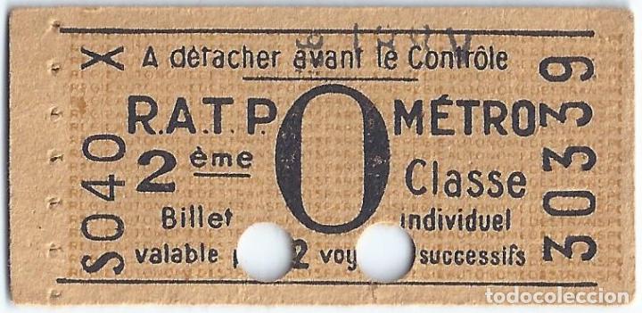 Sammeln von Fahrkarten: R.A.T.P Metro de Paris - O - n&ordm; 30339 - Publicidad trasera - JeanFrancois - 66, Rue Lafayette