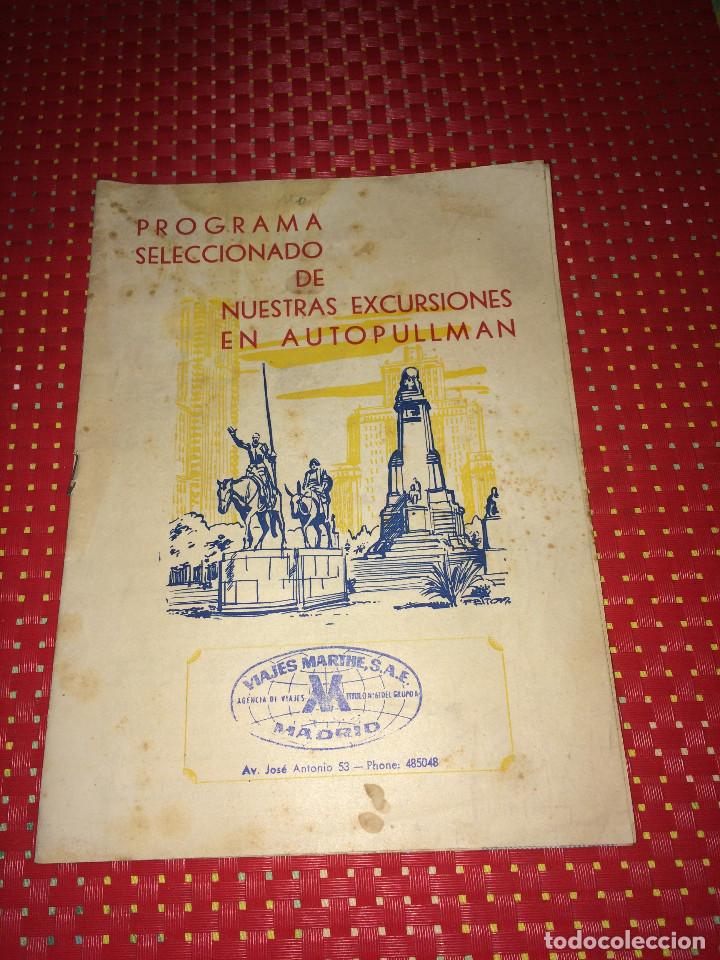 Sammeln von Fahrkarten: EXCURSIONES EN AUTOPULLMAN - VIAJES MARTHE, S.A.E. - Madrid - A&Ntilde;O 1960