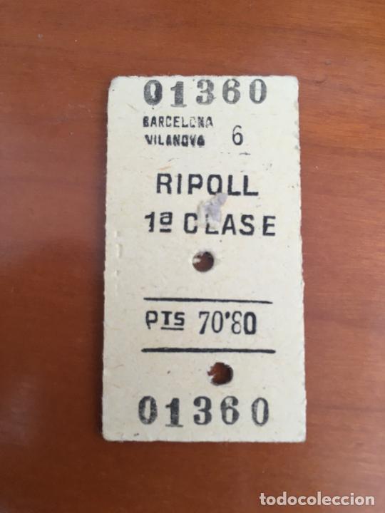 Sammeln von Fahrkarten: ripoll 1a clase billete de tren original antiguo