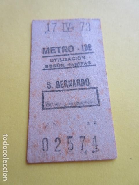 Sammeln von Fahrkarten: BILLETE METRO MADRID S. BERNARDO 132