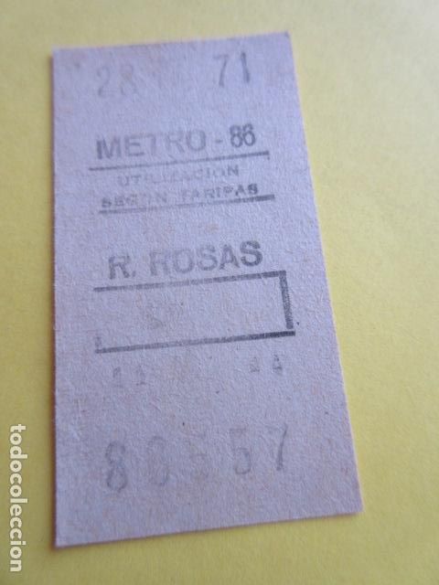 Sammeln von Fahrkarten: BILLETE METRO MADRID R. ROSAS 86