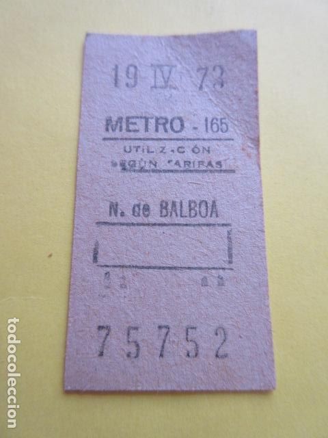 Sammeln von Fahrkarten: BILLETE METRO MADRID N. DE BALBOA 165