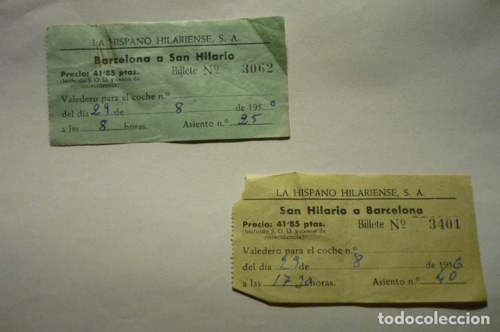 Sammeln von Fahrkarten: lote billetes transporte la hispano hilariense -.a&ntilde;os 5o