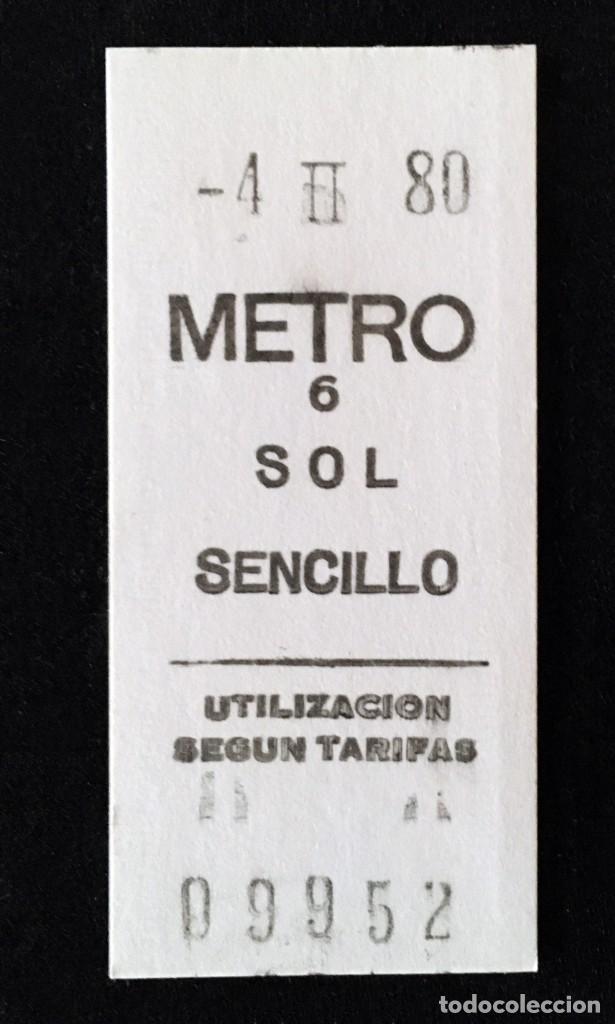 Sammeln von Fahrkarten: METRO SOL SENCILLO - 4 / II / 1980 - SOL 6 - MADRID