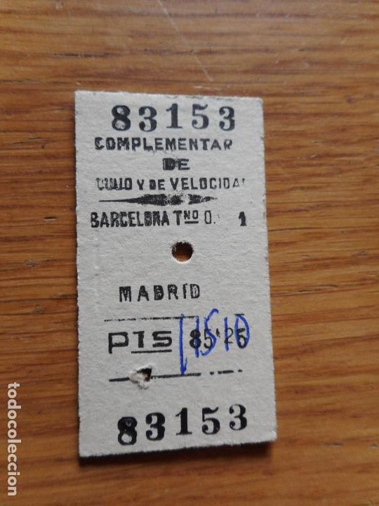 Sammeln von Fahrkarten: ANTIGUO BILLETE.TREN.FERROCARRIL.BARCELONA-MADRID 1957