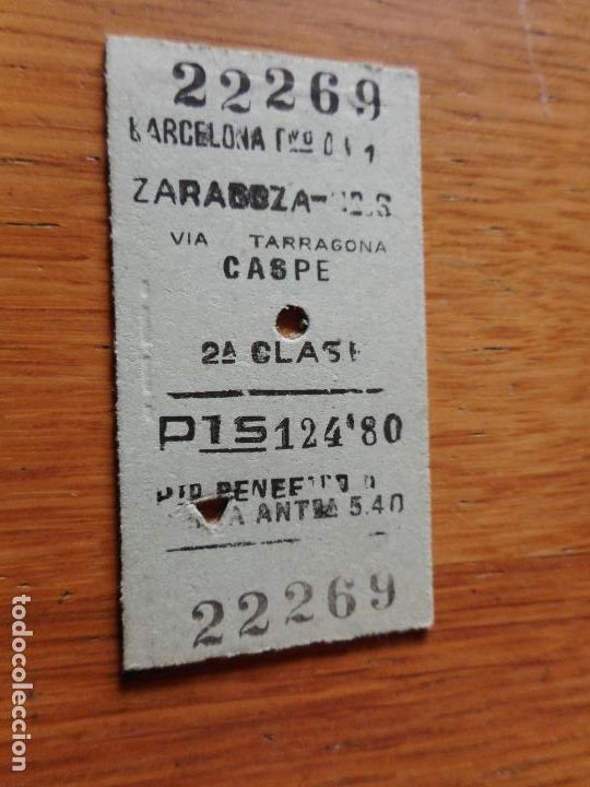 Collectables Transport Tickets: ANTIGUO BILLETE DE TREN.FERROCARRIL.BARCELONA-ZARAGOZA.VIA TARRAGONA-CASPE 1956