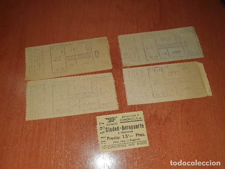 Colecionismos Bilhetes de Transporte: 4 billetes autobus y autobus ciudad -aeropuerto de madrid