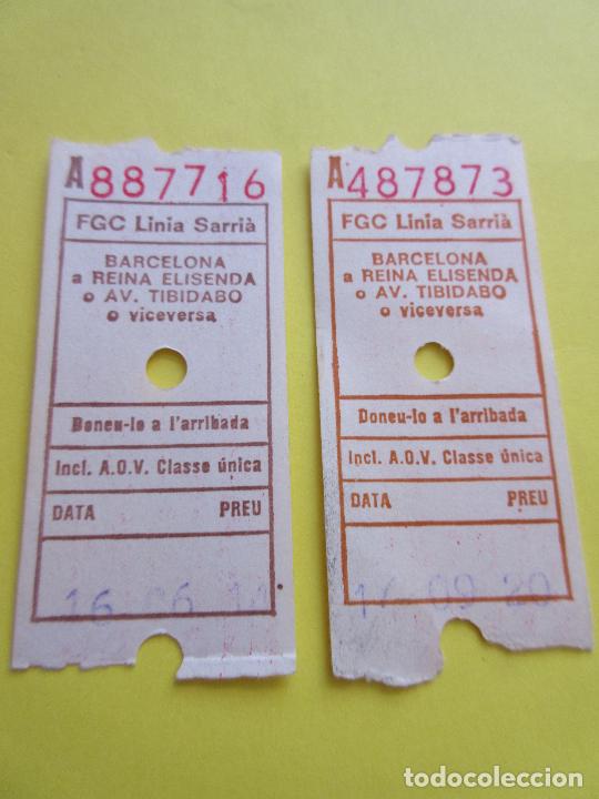Collectionnisme Billets de transport: 2 BILLETE FERROCARRIL GENERALITAT LINEAS SARRIA BARCELONA REINA ELISENDA TIBIDABO COLOR DIFERENTE LI