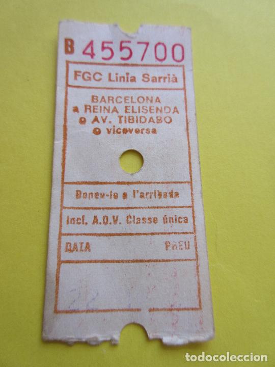 Collectionnisme Billets de transport: 2 BILLETE FERROCARRIL GENERALITAT LINEAS SARRIA BARCELONA REINA ELISENDA TIBIDABO SERIE B
