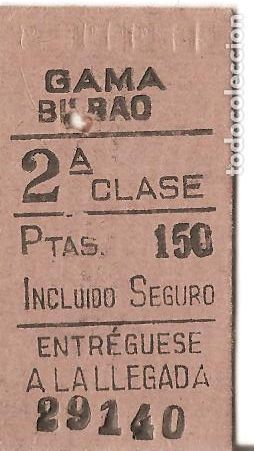 Collectionnisme Billets de transport: BILLETE DE TRANSPORTE, FERROCARRIL, EDMONDSON, GAMA-BILBAO, A&Ntilde;OS 70/80