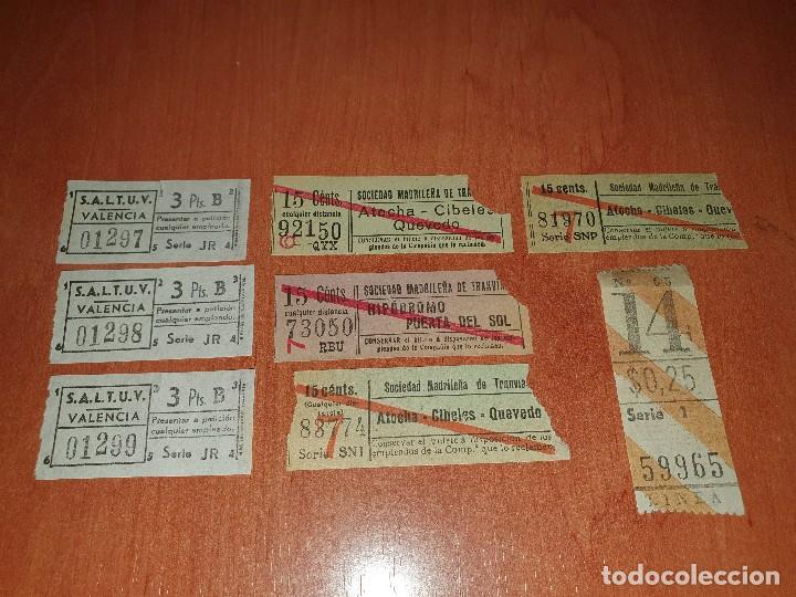 Collectionnisme Billets de transport: 8 billetes de transportes, saltuv de valencia, tranvia de madrid, y otro extranjero