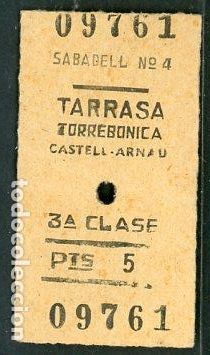 Colecionismos Bilhetes de Transporte: BILLETE EDMONDSON DE FERROCARRIL // SABADELL - TARRASA