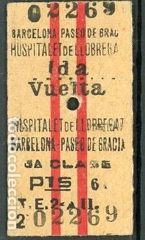 Coleccionismo Billetes de transporte: BILLETE EDMONDSON DE FERROCARRIL // BARCELONA - HOSPITALET