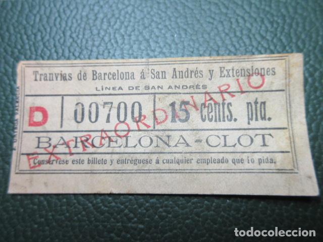 Colecionismos Bilhetes de Transporte: REF: VV-1234 - CAPICUA 00700 - TRANVIAS SAN ANDRES Y EXTENSIONES BARCELONA - EXTRAORDINARIO