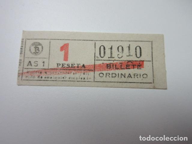 Collectionnisme Billets de transport: REF: VV-1234 CAPICUA 01910 METRO AUTOBUS BARCELONA TB OBSERVE MAYUSCULA MINUSCULA TRAYECTO PESETAS P