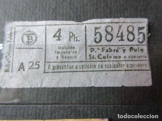 Collectionnisme Billets de transport: REF: VV-1234 CAPICUA 58485 METRO AUTOBUS BARCELONA TB OBSERVE MAYUSCULA MINUSCULA TRAYECTO PESETAS P