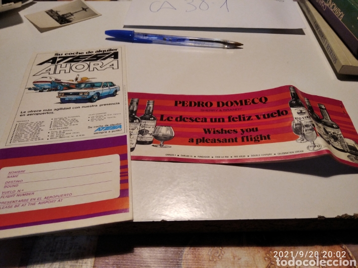 Collectionnisme Billets de transport: Iberia publicidad atesa coche de alquiler
