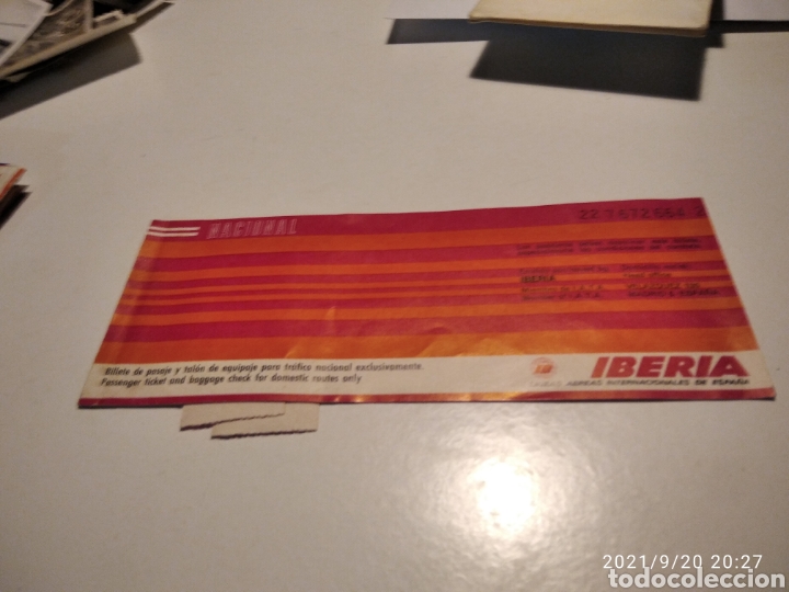 Collectionnisme Billets de transport: Pasaje avi&oacute;n Barcelona-ibiza 1975