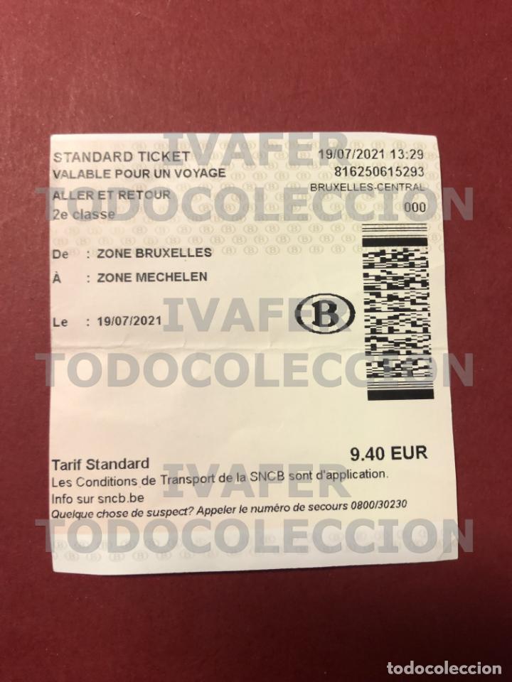 Collectionnisme Billets de transport: BILLETE DE TREN FERROCARRILES BELGICA, BRUSELAS A MECHELEN, ( MALINAS ) IDA Y VUELTA