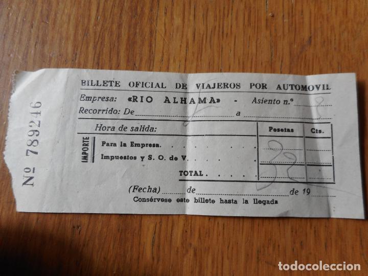 Collectionnisme Billets de transport: ANTIGUO BILLETE.VIAJEROS AUTOMOVIL.EMPRESA RIO ALHAMA.