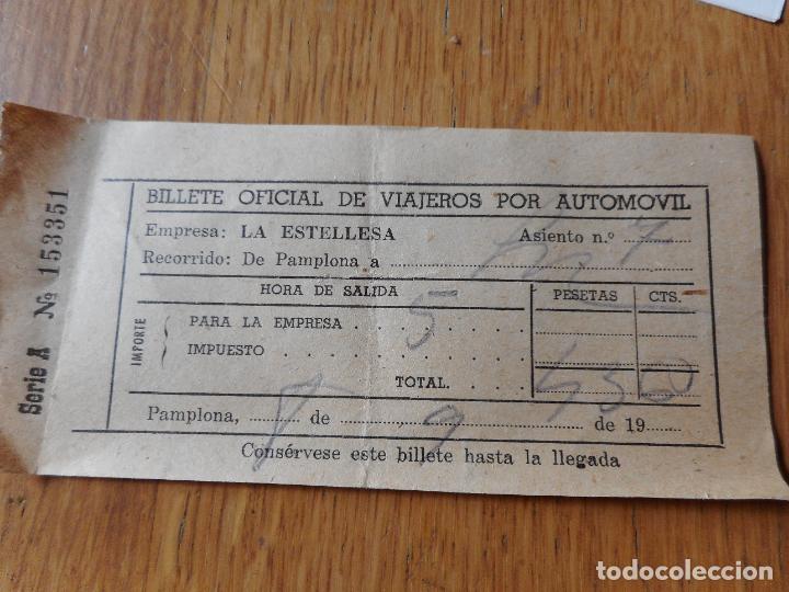 Collectionnisme Billets de transport: ANTIGUO BILLETE OFICIAL VIAJEROS AUTOMOVIL.EMPRESA LA ESTELLESA.PAMPLONA