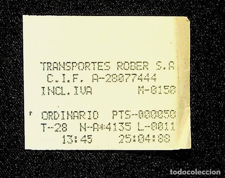 Collectionnisme Billets de transport: BILLETE DE TRANSPORTE. TRANSPORTES ROBER, S.A. GRANADA. 1988.