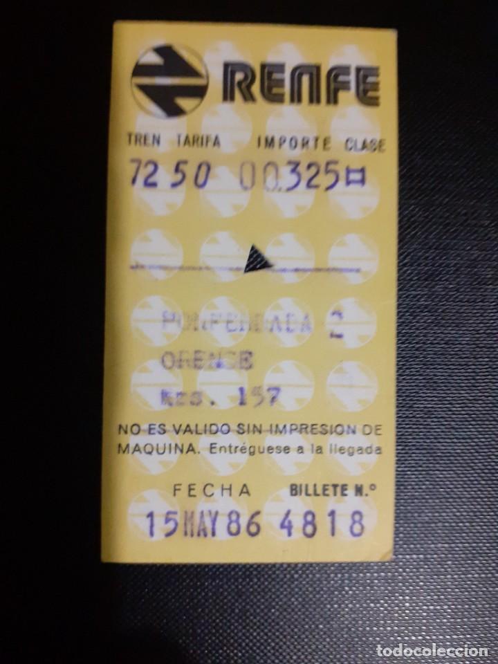 Collectionnisme Billets de transport: Billete antiguo de Renfe Ponferrada - Orense Ourense 1986
