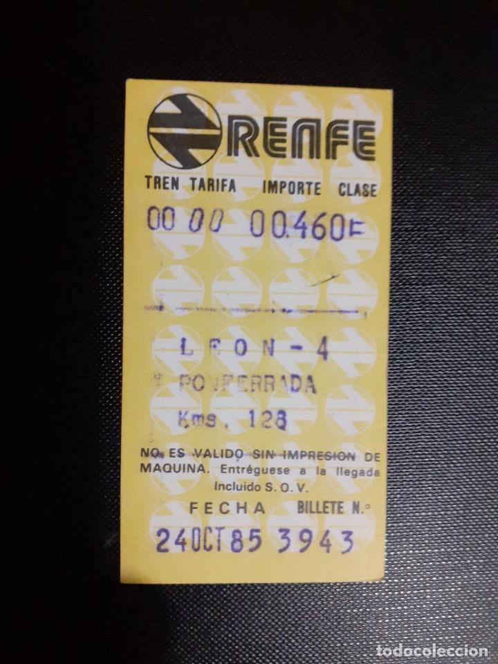 Collectionnisme Billets de transport: Billete antiguo de Renfe Le&oacute;n - Ponferrada 1985