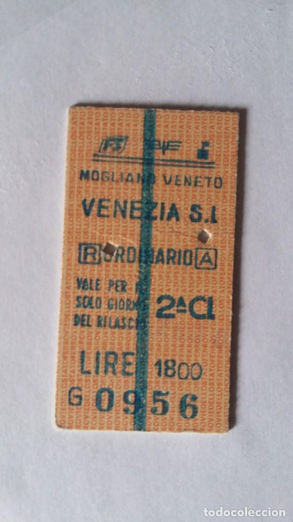 Collectionnisme Billets de transport: Billete antiguo de cart&oacute;n Italia tren Mogliano Veneto - Venezia Venecia 1990