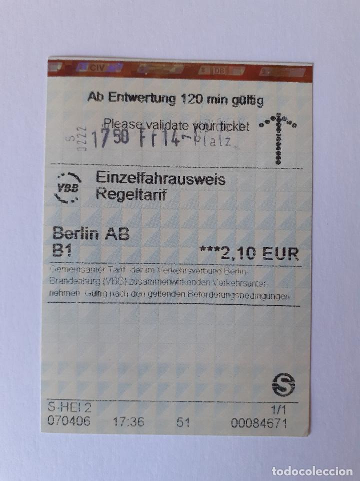 Collectionnisme Billets de transport: Billete de tren Berl&iacute;n Alemania