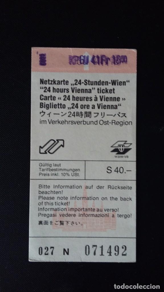 Colecionismos Bilhetes de Transporte: Billete de metro Netzkarte 24 horas en Viena Wien - Austria 1990