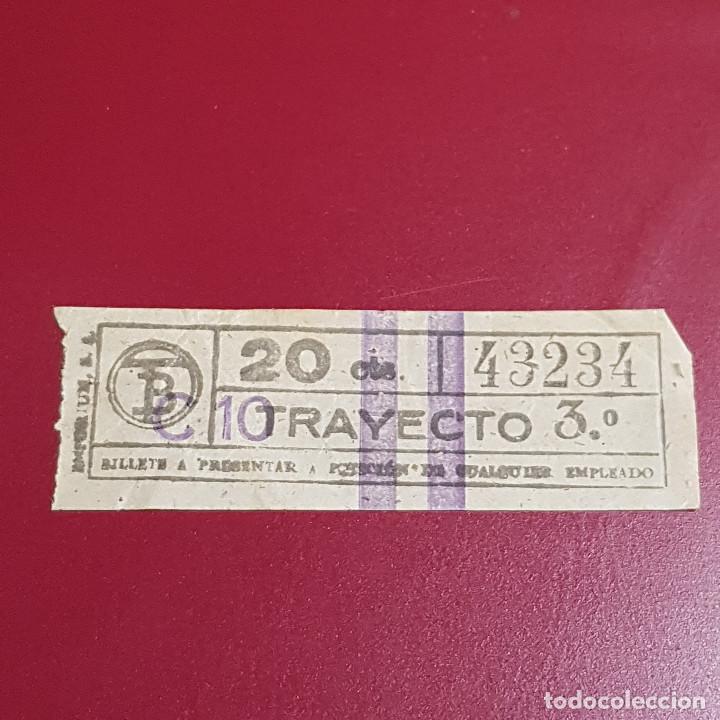 Coleccionismo Billetes de transporte: BILLETE DE TRANVIA BARCELONA - 20CTS - TRAYECTO 3 - CAPICULA 43234