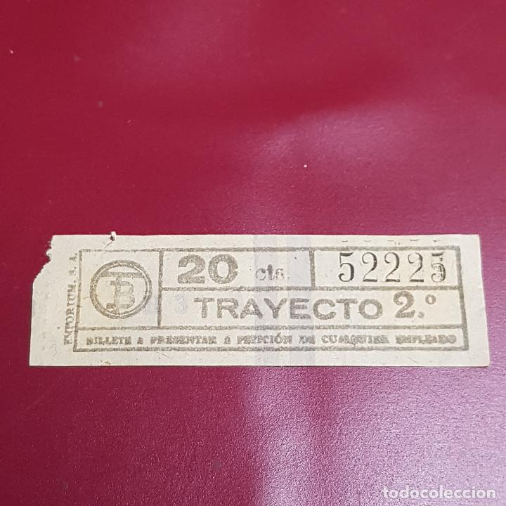 Coleccionismo Billetes de transporte: BILLETE DE TRANVIA BARCELONA - 20CTS - TRAYECTO 2 - CAPICULA 52225