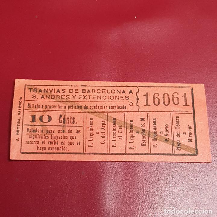 Coleccionismo Billetes de transporte: BILLETE DE TRANVIA BARCELONA - 10CTS - VARIOS TRAYECTOS - CAPICULA 16061