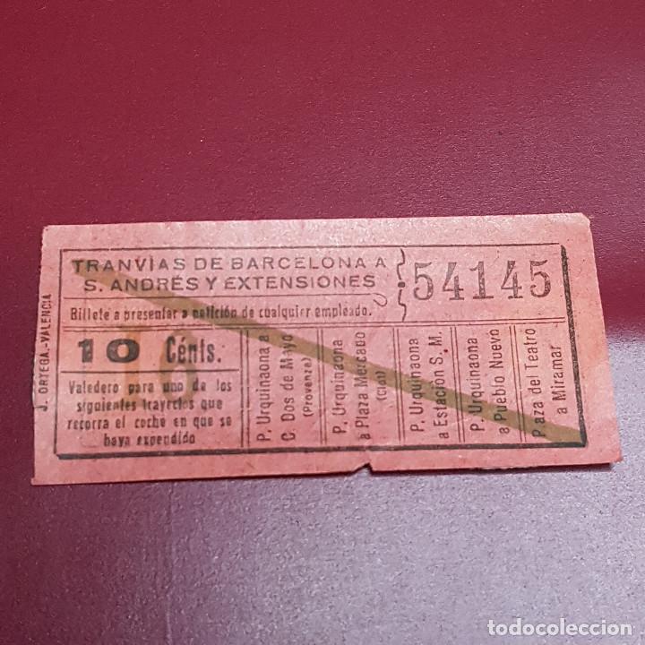 Coleccionismo Billetes de transporte: BILLETE DE TRANVIA BARCELONA - 10CTS - VARIOS TRAYECTOS - CAPICULA 54145