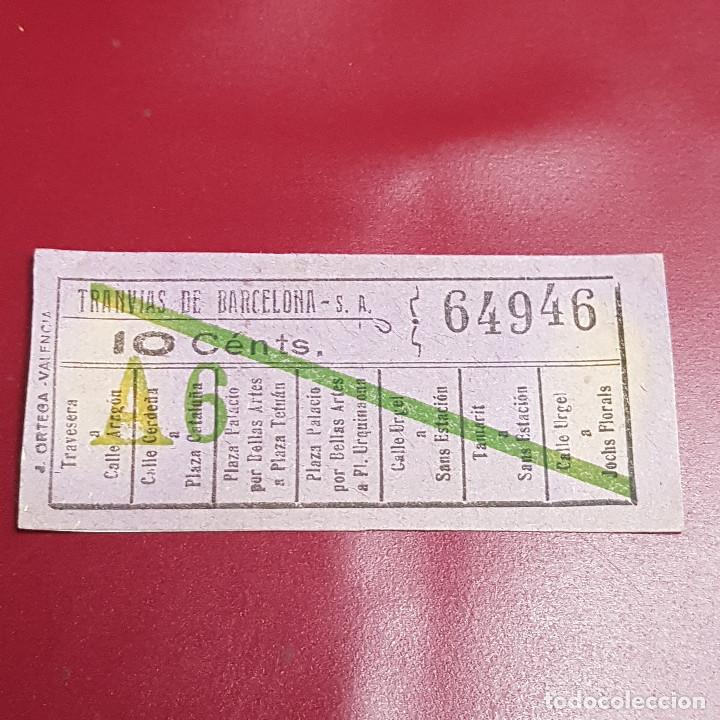 Sammeln von Fahrkarten: BILLETE DE TRANVIA BARCELONA - 10CTS - VARIOS TRAYECTOS - CAPICULA 64946