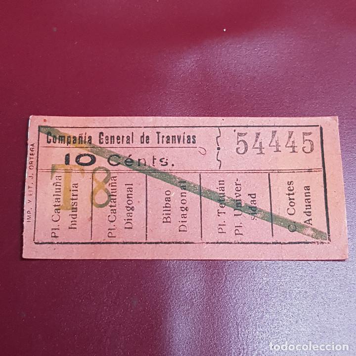 Sammeln von Fahrkarten: BILLETE DE TRANVIA BARCELONA - 10CTS - VARIOS TRAYECTOS - CAPICULA 54445