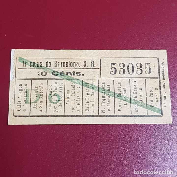 Sammeln von Fahrkarten: BILLETE DE TRANVIA BARCELONA - 10CTS - VARIOS TRAYECTOS - CAPICULA 53035