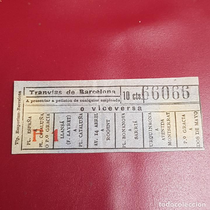 Sammeln von Fahrkarten: BILLETE DE TRANVIA BARCELONA - 10CTS - VARIOS TRAYECTOS - CAPICULA 66066