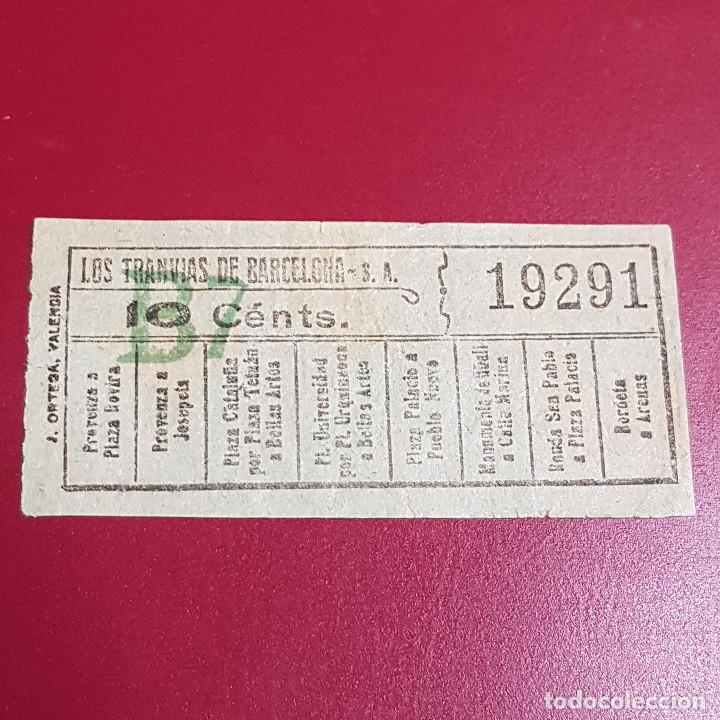 Sammeln von Fahrkarten: BILLETE DE TRANVIA BARCELONA - 10CTS - VARIOS TRAYECTOS - CAPICUA 19291