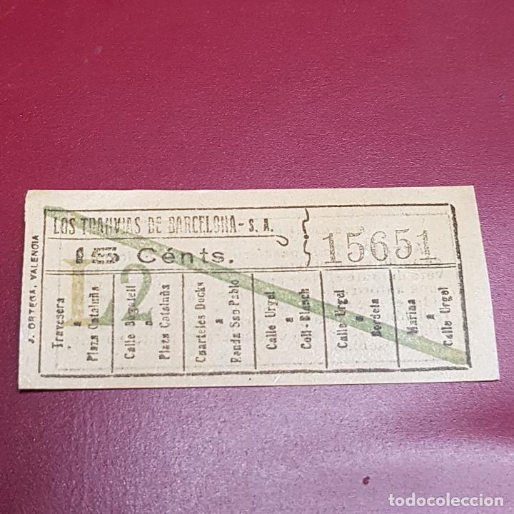 Sammeln von Fahrkarten: BILLETE DE TRANVIA BARCELONA - 15CTS - VARIOS TRAYECTOS - CAPICUA 15651