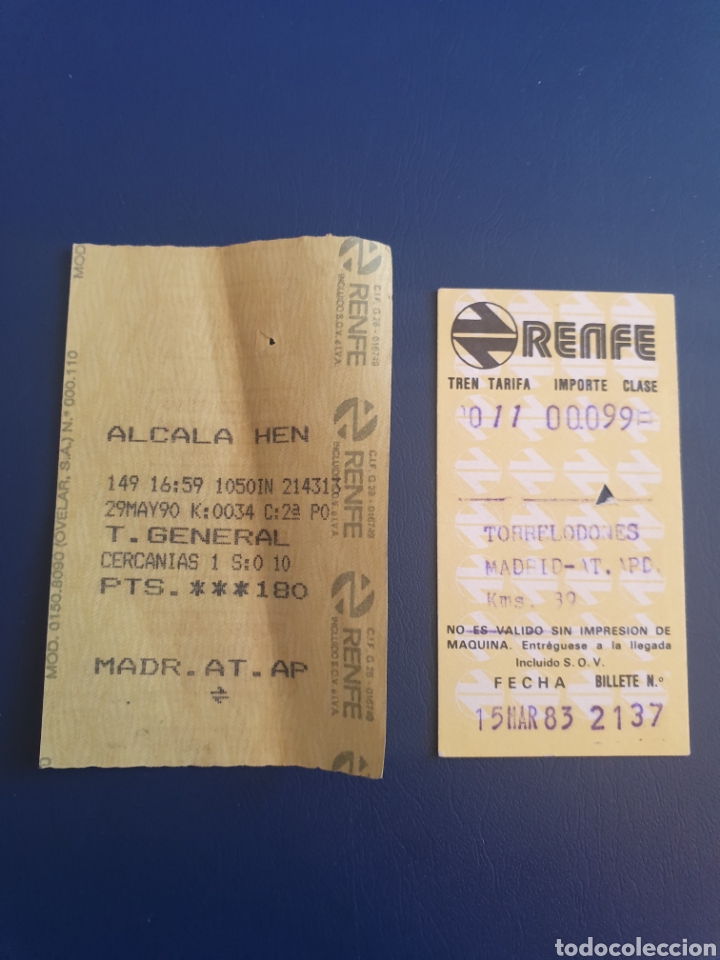 Colecionismos Bilhetes de Transporte: BILLETE TREN CERCANIAS MADRID RENFE 1983 y 1990