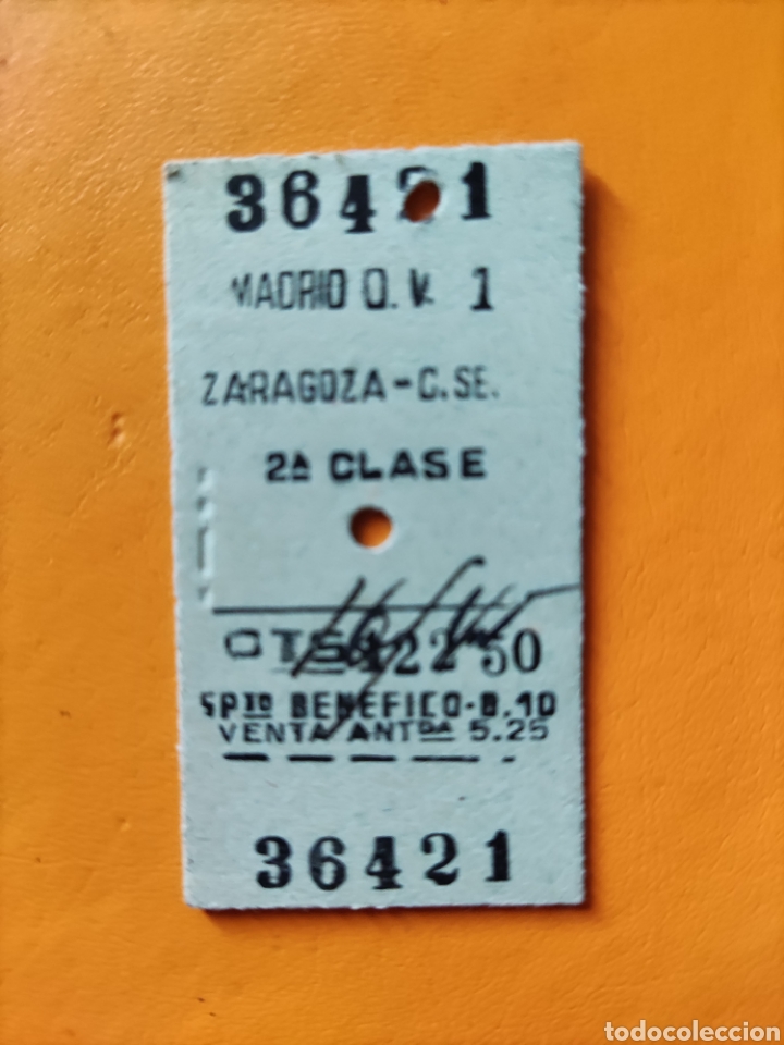 Colecionismos Bilhetes de Transporte: Billete MADRID- ZARAGOZA- 2da clase.