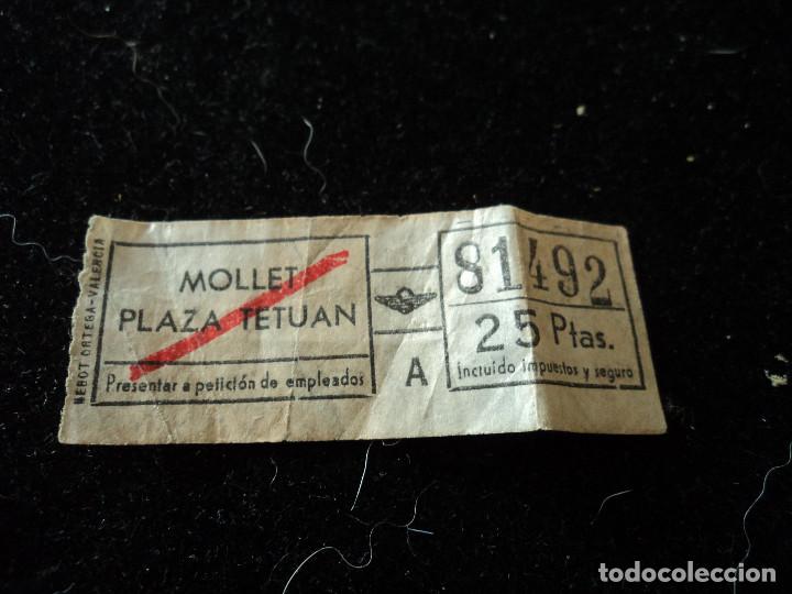 Colecionismos Bilhetes de Transporte: billete de autobus -mollet- plaza tetuan - 25 ptas.