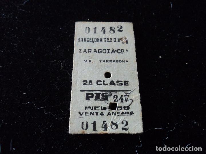 Colecionismos Bilhetes de Transporte: BILLETE EDMONSON RENFE BARCELONA TERMINO ZARAGOZA 2&ordm; CLASE, TREN 801