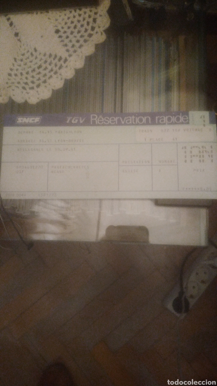 Colecionismos Bilhetes de Transporte: BILLETE TGV. AVE FRANC&Eacute;S. 1981. MUY RARO.